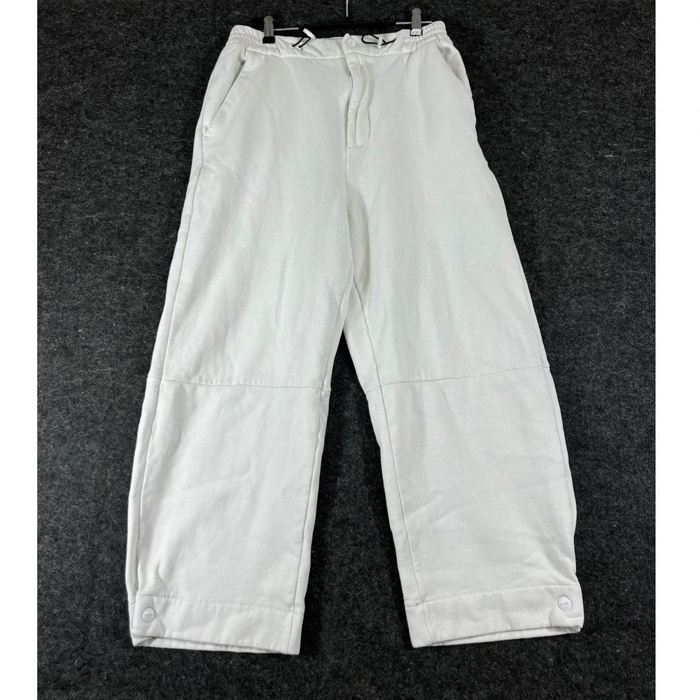 KASSL Editions x Zara Mens Off White Wide Leg Fleece Sweatpants Size Small